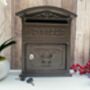 Wall Mounted Brown Metal Post Box Lockable Letter Box, thumbnail 5 of 9