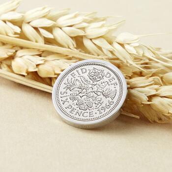60th Birthday 1966 Sixpence Keepsake Coin Token, 2 of 9