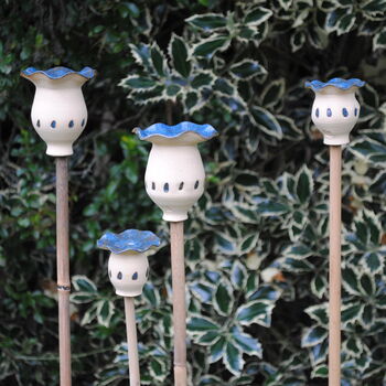 Poppy Seed Head Navy Blue Cane Stopper, 4 of 7