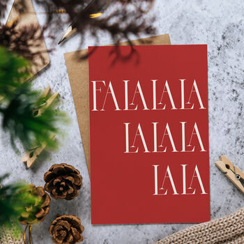 Fa La La La La Modern Christmas Cards Eco Friendly, 4 of 5