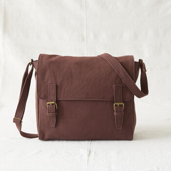 Fair Trade Unisex Canvas Satchel Vegan 100% Cotton, 7 of 12