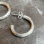 Eco Sterling Silver Textured Hoop Earrings, thumbnail 5 of 7