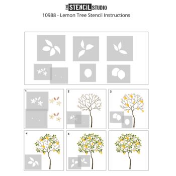 Round Tree With Lemons Stencil Pack, 4 of 8