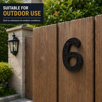 Black Brass Door Number Six Plaque, 7 of 8