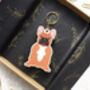 French Bulldog Wooden Keyring With Optional Christmas Card, thumbnail 8 of 9