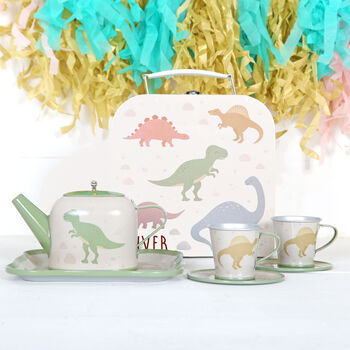 Dinosaur Tea Set With Personalised Case, 2 of 6