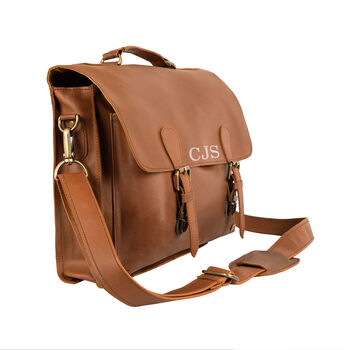Personalised Leather Classic Messenger Satchel, 5 of 12