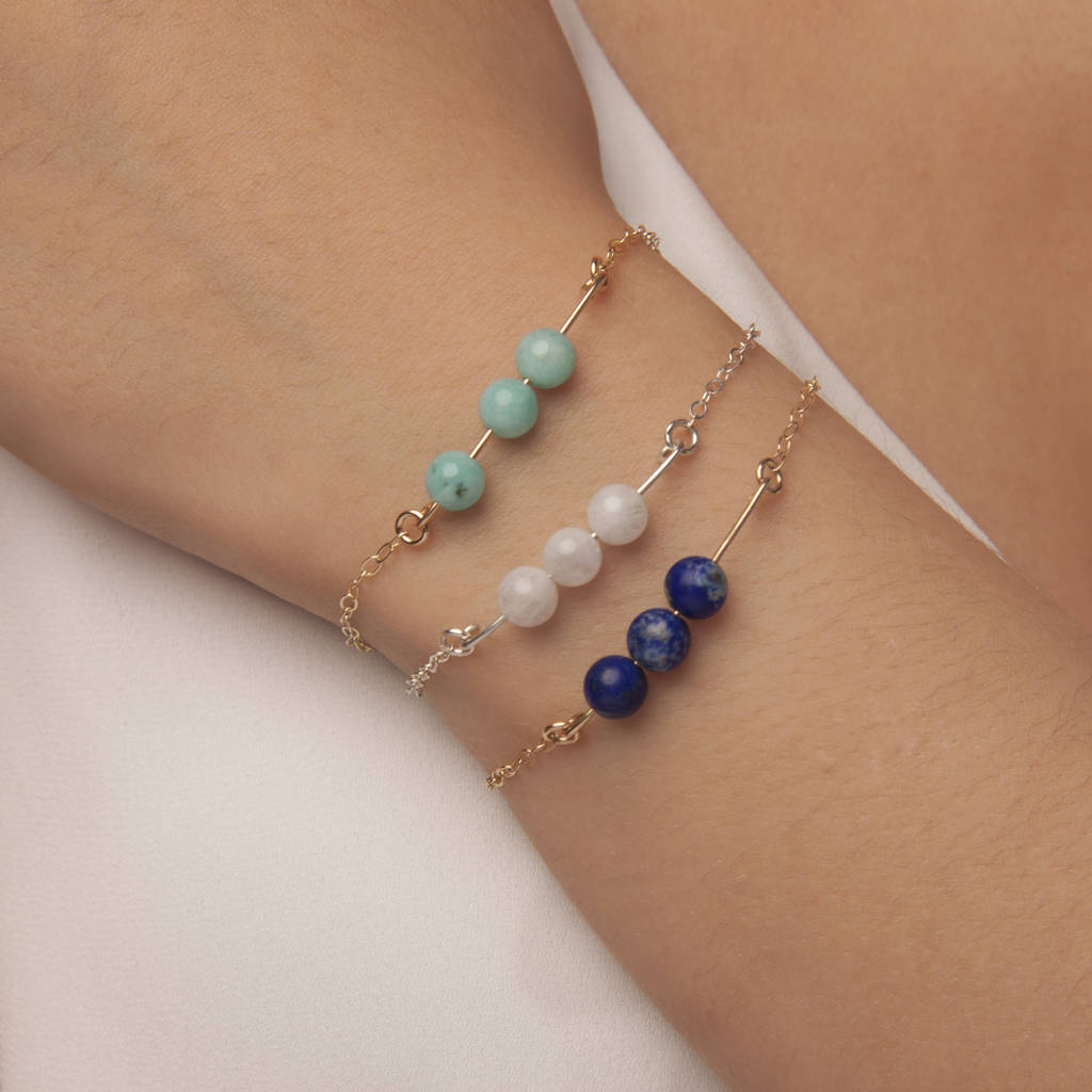 Gold Or Silver Moonstone Bracelet