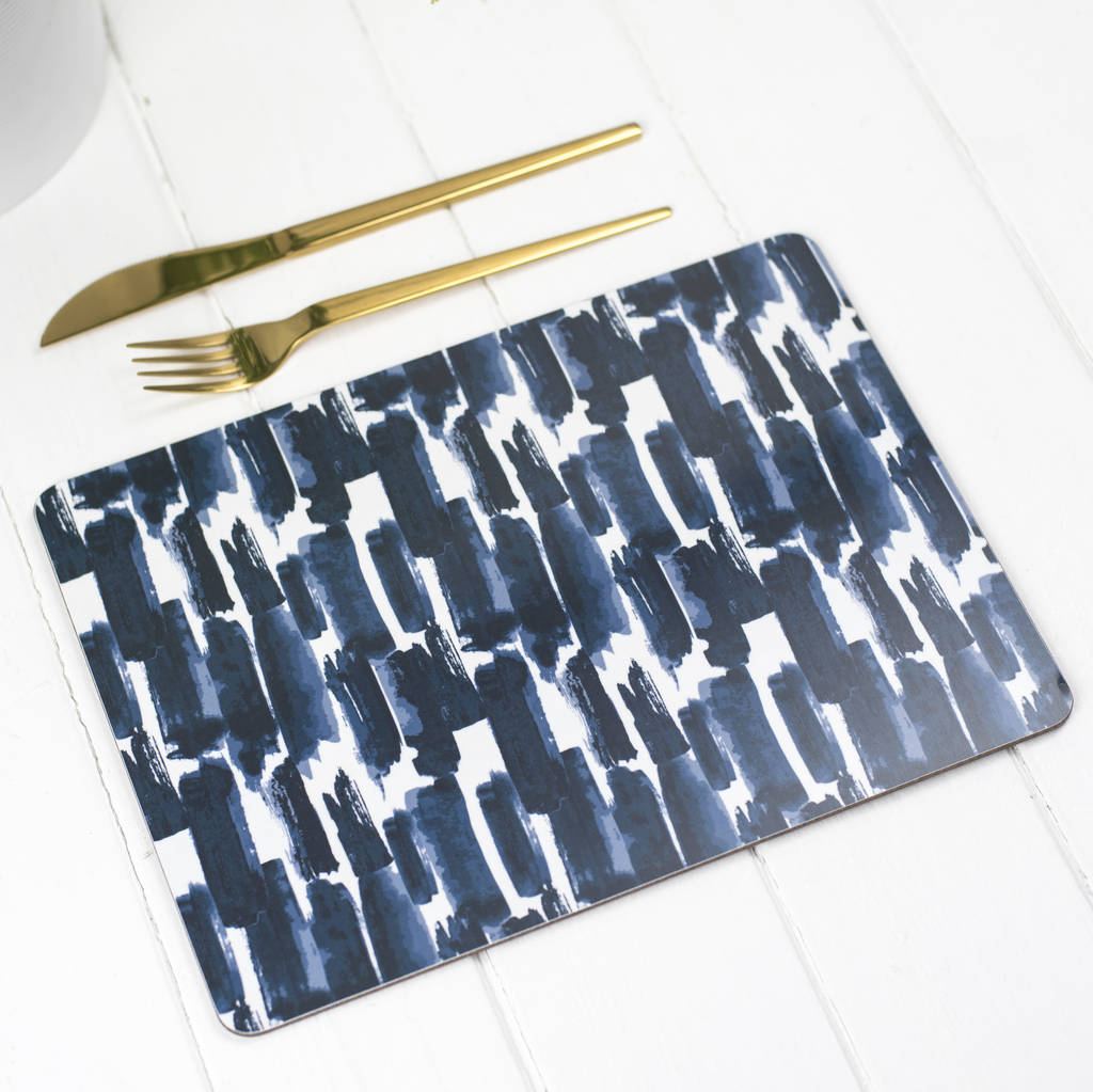 Paloma Placemat, Blue Abstract Tablemat, 1 of 2