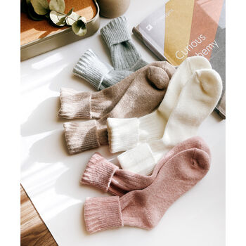 Alpaca Wool Everyday Sock, Cosy Merino Wool Bed Socks, 6 of 9