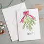 'Noel' Mistletoe Christmas Card, thumbnail 1 of 3