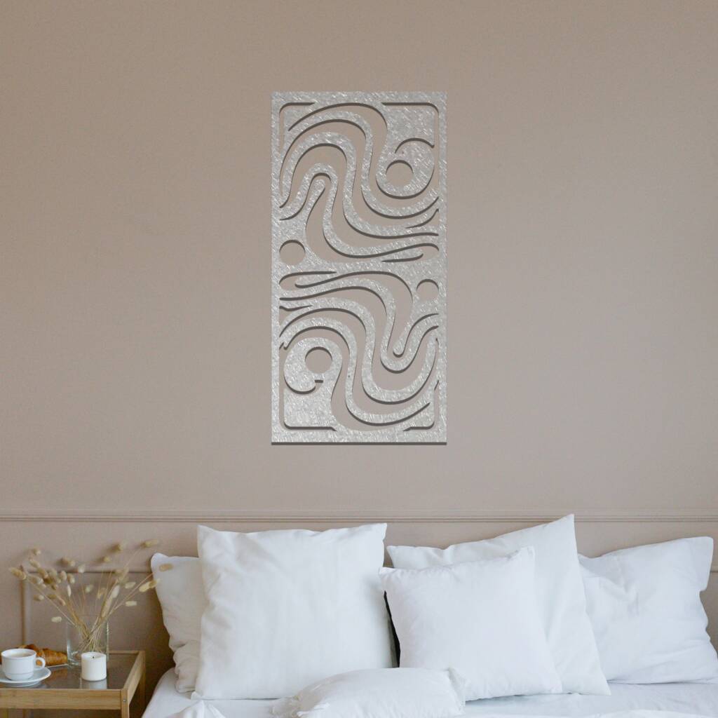 Wavy Lines Wall Art Metal Abstract Design Home Decor By Duke Craft ...