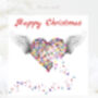 Christmas Angel Butterfly Heart Card, Not 3D, thumbnail 1 of 12