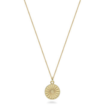 Spinning Wheel Medallion Necklace Gold Vermeil, 3 of 7