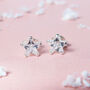 Sterling Silver Christmas Stars Stud Earrings, thumbnail 2 of 5