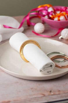 Mirrored 'Let's Make Christmas Memories' Napkin Ring, 2 of 4