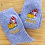 Cosy Pumpkin Personalised Cashmere Wool Bed Sock Gift, thumbnail 4 of 7