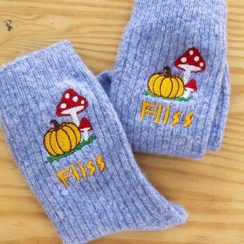 Cosy Pumpkin Personalised Cashmere Wool Bed Sock Gift, 4 of 7