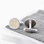 Sterling Silver And Gold Plated Deco Monogram Cufflinks, thumbnail 2 of 4