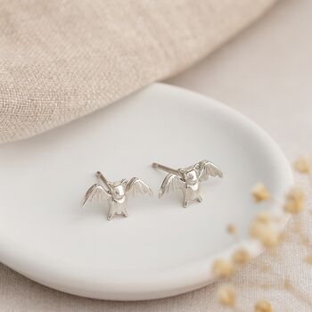 Sterling Silver Bat Stud Earrings – 12mm, 8 of 8