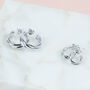 Sterling Silver Russian Wedding Ring Hoop Earrings, thumbnail 4 of 5