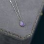 Droplet Purple Opal Pendant Necklace In Sterling Silver, thumbnail 4 of 10