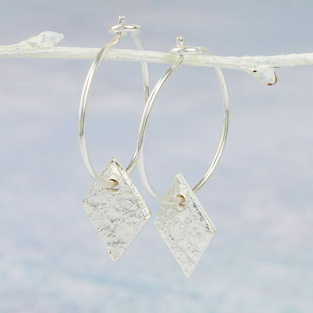 Sterling silver hoops with charms Clearance