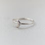 Sterling Silver Mini Moon Charm Ring, thumbnail 1 of 5