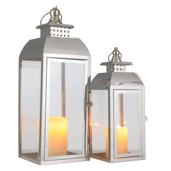 Set Of Two Stainless Steel Hanging Candles Lantern, 8 of 8