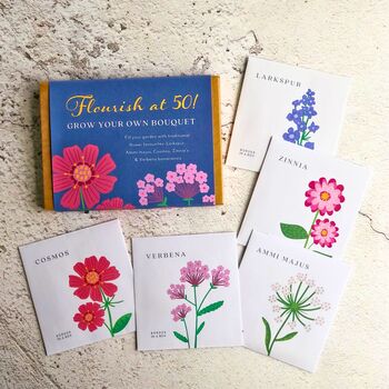 50th Birthday Gardening Gift Grow Your Own Bouquet, 2 of 9