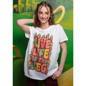 Live Life On The Veg Women's Slogan T Shirt, 3 of 6