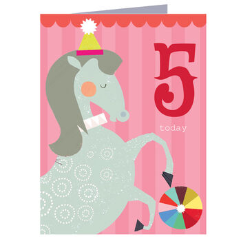 Mini Horse 5th Birthday Card, 2 of 3
