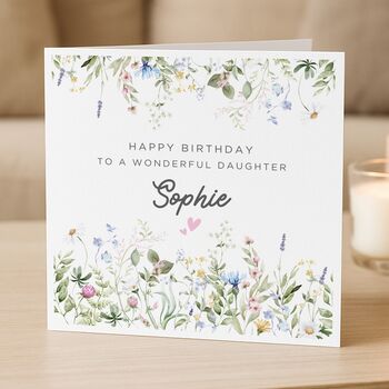 Wildflower Birthday Card Personalised For Daughter, 2 of 8
