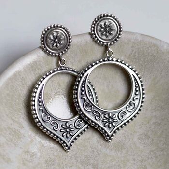 Sterling Silver Harbala Dangly Studs, 2 of 6