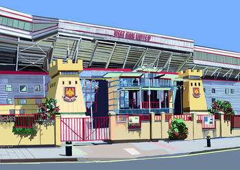 Boleyn Ground, West Ham United Football Club Illustration Art Print, 2 of 2