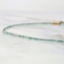 Green Aventurine Skinny Gemstone Beaded Necklace, Lighter Hue, thumbnail 3 of 7