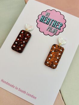 Chocolate Biscuit Glitter Earrings / Biscuit Lover Gift / Novelty Food Jewellery / Fun Accessories, 3 of 5