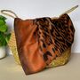 Animal Print Scarf With Ombré Border In Burnt Orange, thumbnail 4 of 4