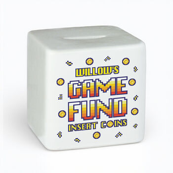 Personalised Gaming Fund Money Box, 2 of 5