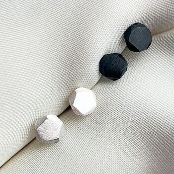 Sterling Silver Minimalist Geometric Stud Earrings, 4 of 5