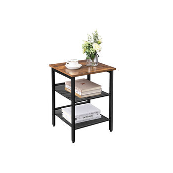 Nightstand Side Table With Two Adjustable Shelves, 5 of 5