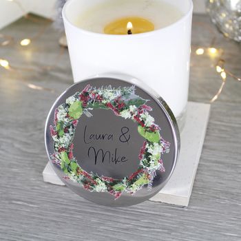 Wreath Scented Christmas Candle With Lid For Couples, 5 of 7