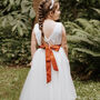 Satin And Tulle Flower Girl Dress Child 30+ Colours, thumbnail 2 of 8