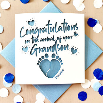 Footprints Personalised New Grandparents Card, 2 of 4