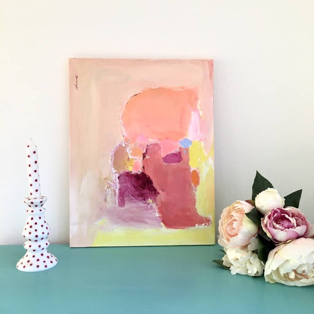 Modern Pastel Abstract Art Painting On Cotton Canvas By PaintMeHappy