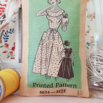 Vintage Dress Pattern Fabric Gift Decoration, 3 of 5