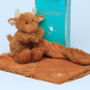Personalised Highland Brown Cow Toy Baby Comforter, thumbnail 2 of 11