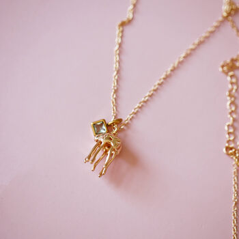 Jellyfish Birthstone Charm Necklace, 10 of 12