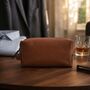 Personalised Premium Leather Boxy Wash Bag Father's Day Gift For Him, thumbnail 1 of 6