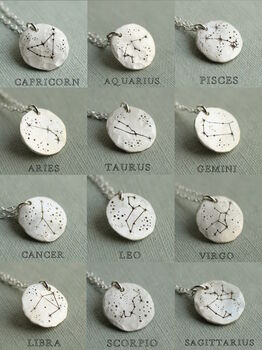 Zodiac Sterling Silver Locket Necklace, 2 of 8